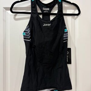 Zoot Black Tank Top with Teal and Gray Accents